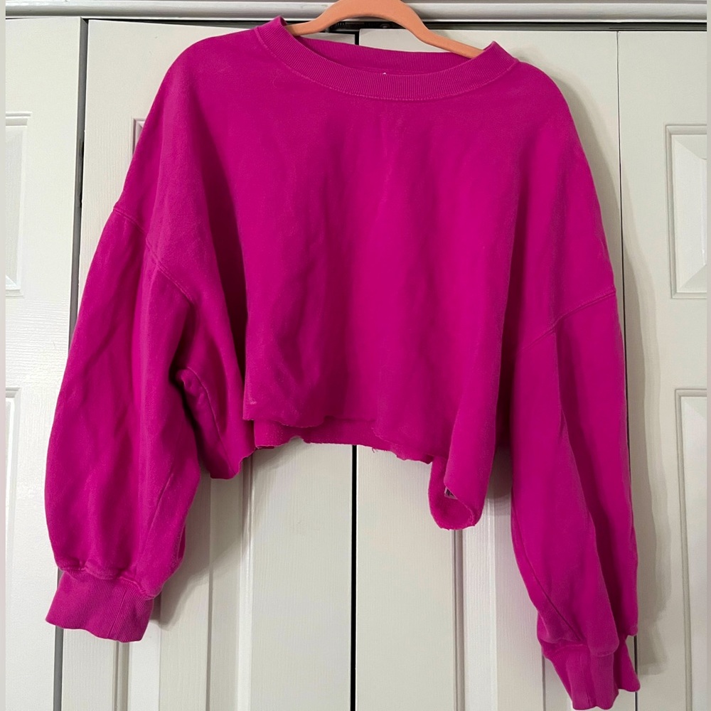 Cropped pink crew neck- Old Navy